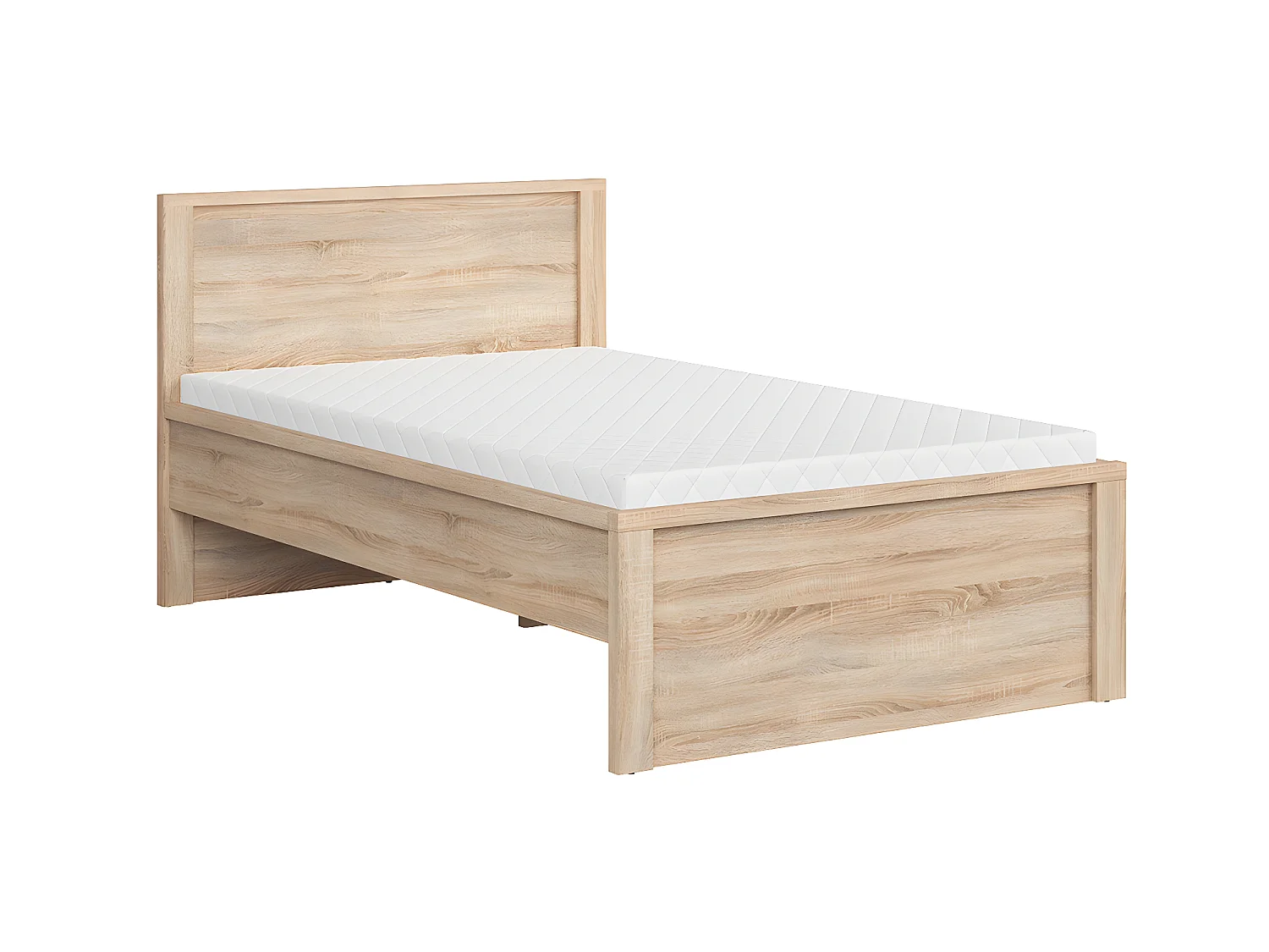 Lit 120x200 tête de lit haut Soren Bois