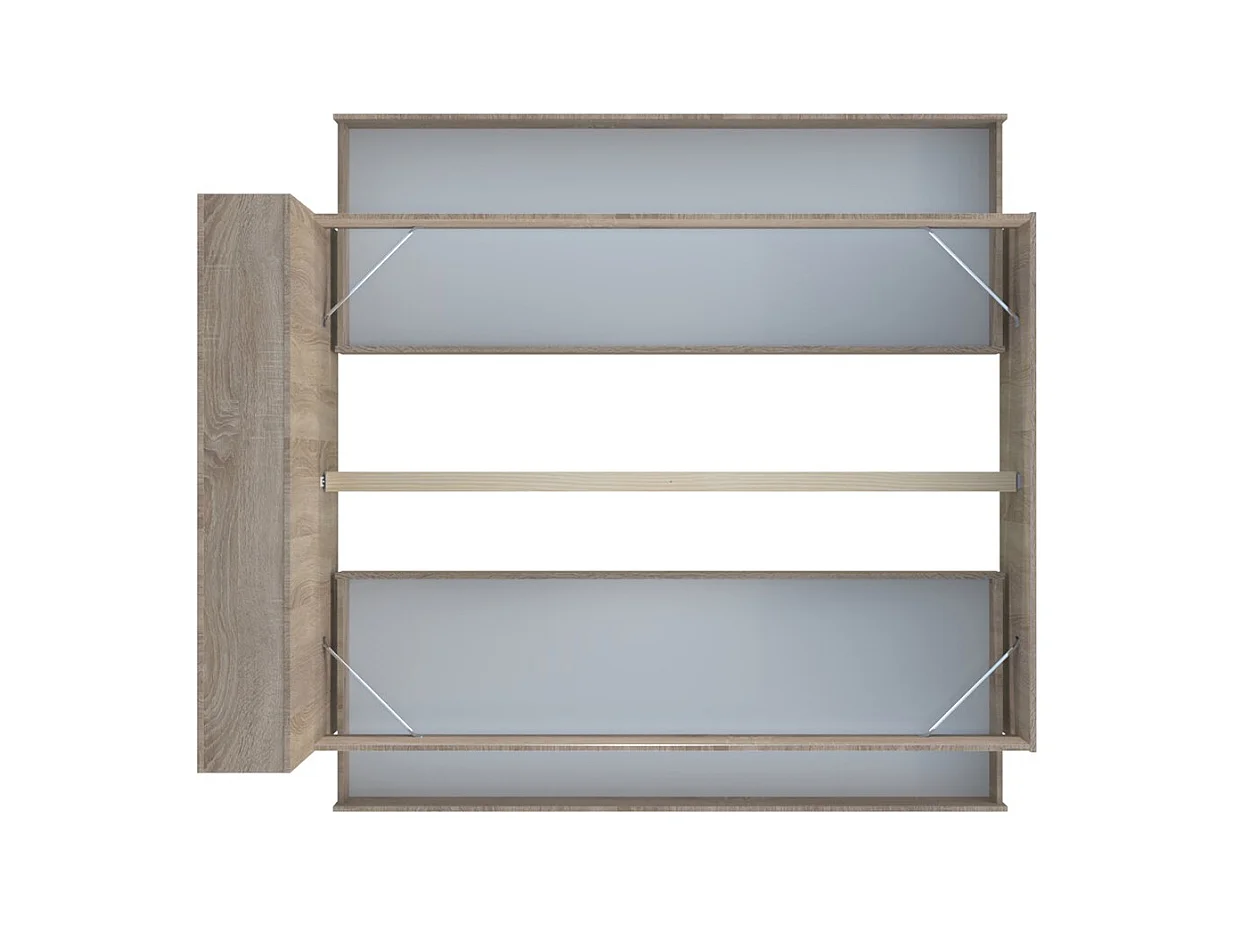 Lit RIGA 140x190cm + tête de lit + 2 tiroirs / Décor Chêne Blanchi