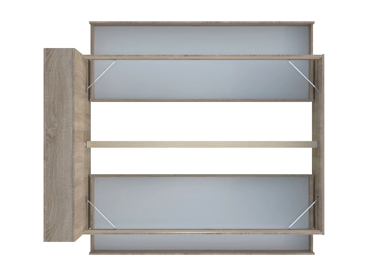 Lit RIGA 140x190cm + tête de lit + 2 tiroirs / Décor Chêne Blanchi