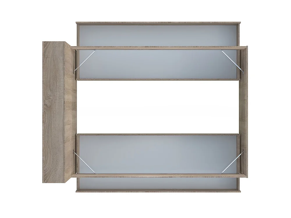 Lit RIGA 140x190cm + tête de lit + 2 tiroirs / Décor Chêne Blanchi