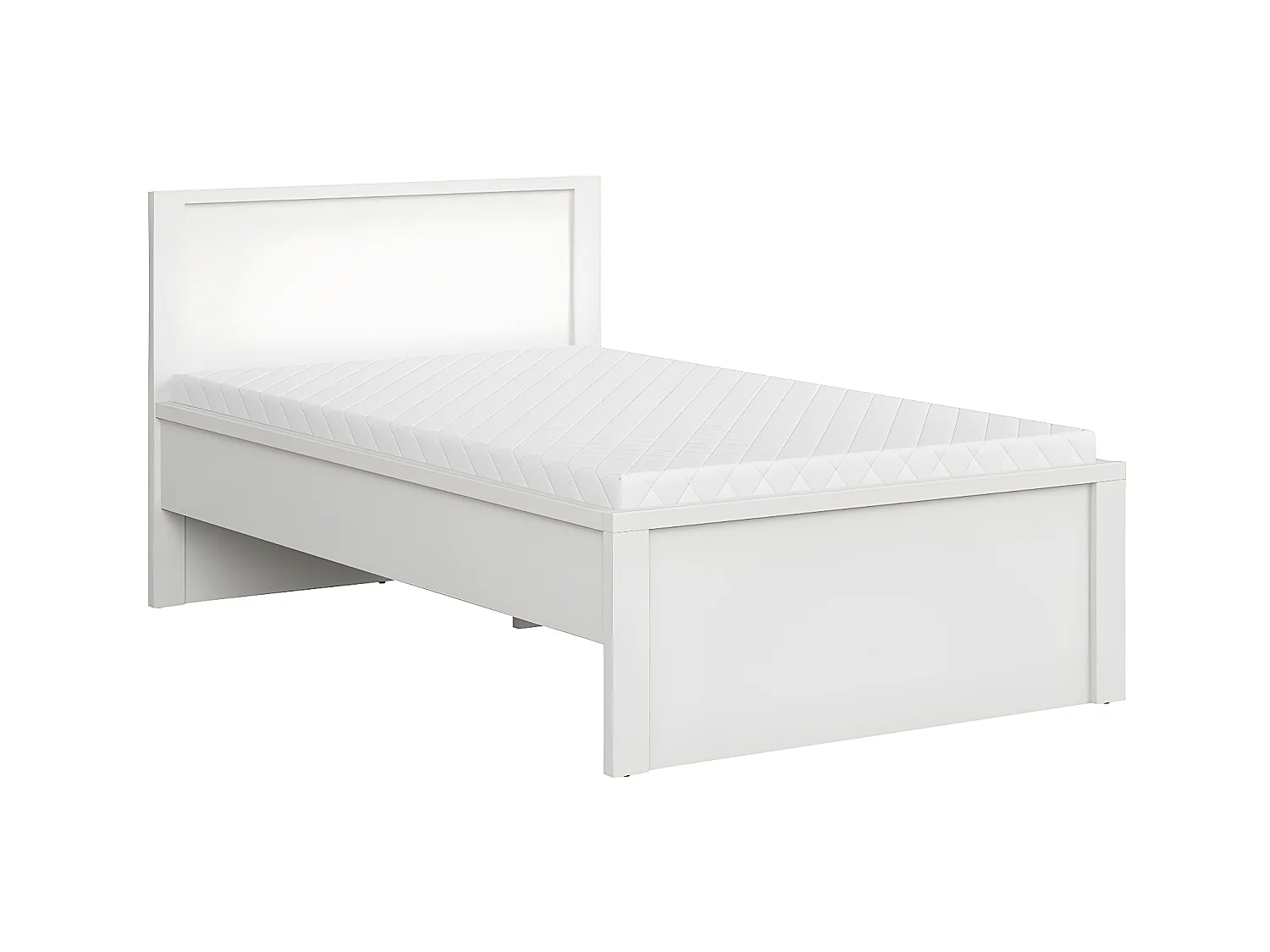 Soren 120x200 hoog bed met hoofdbord Wit