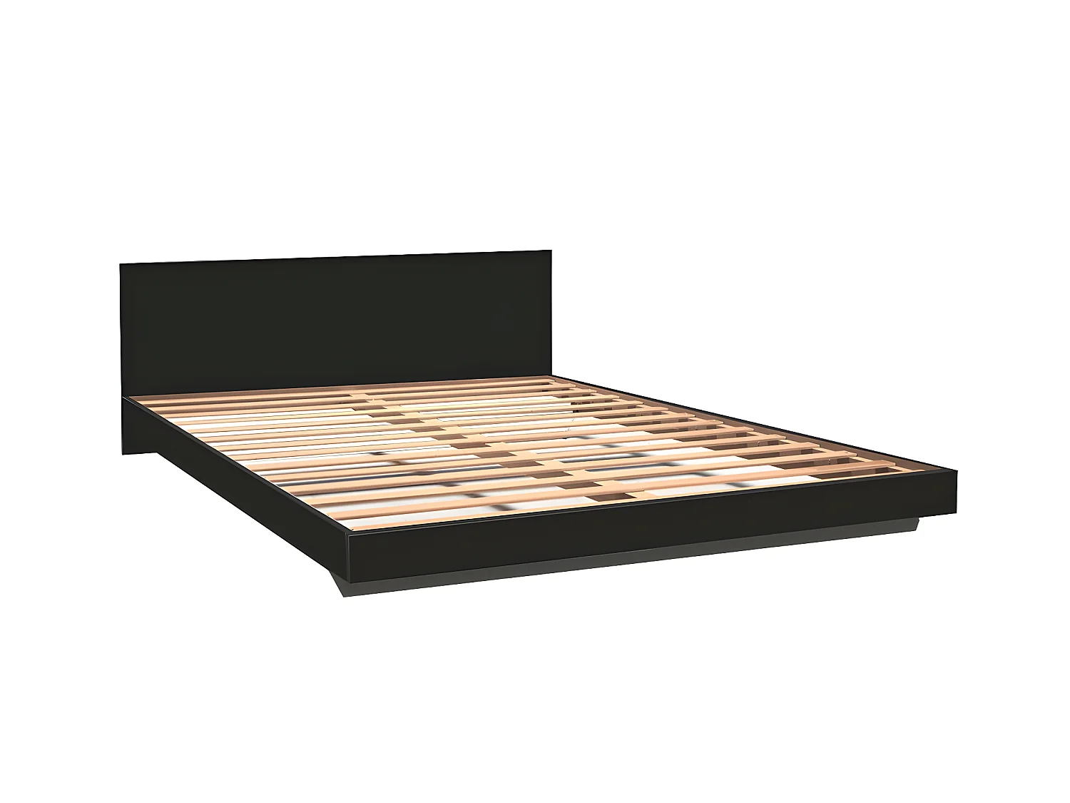 Lit LOFT 140x190 + 1 sommier + tête de lit / Noir