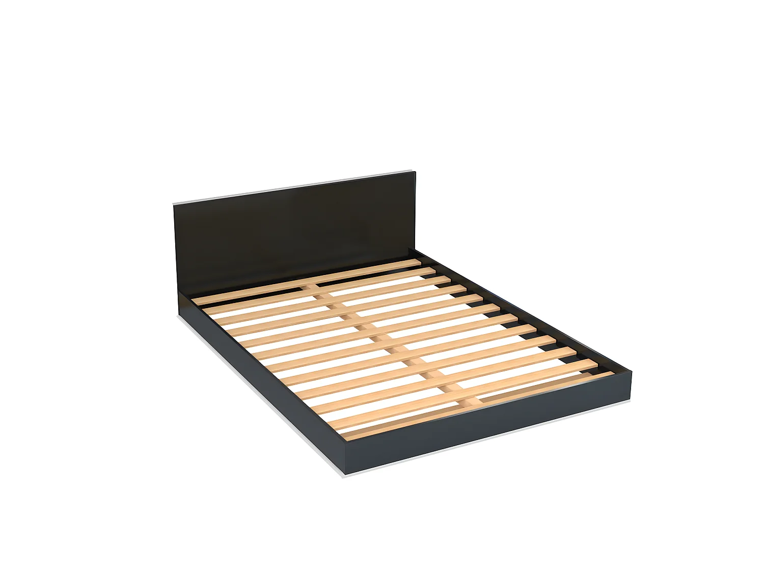 Lit LOFT 140x190 + 1 sommier + tête de lit / Noir