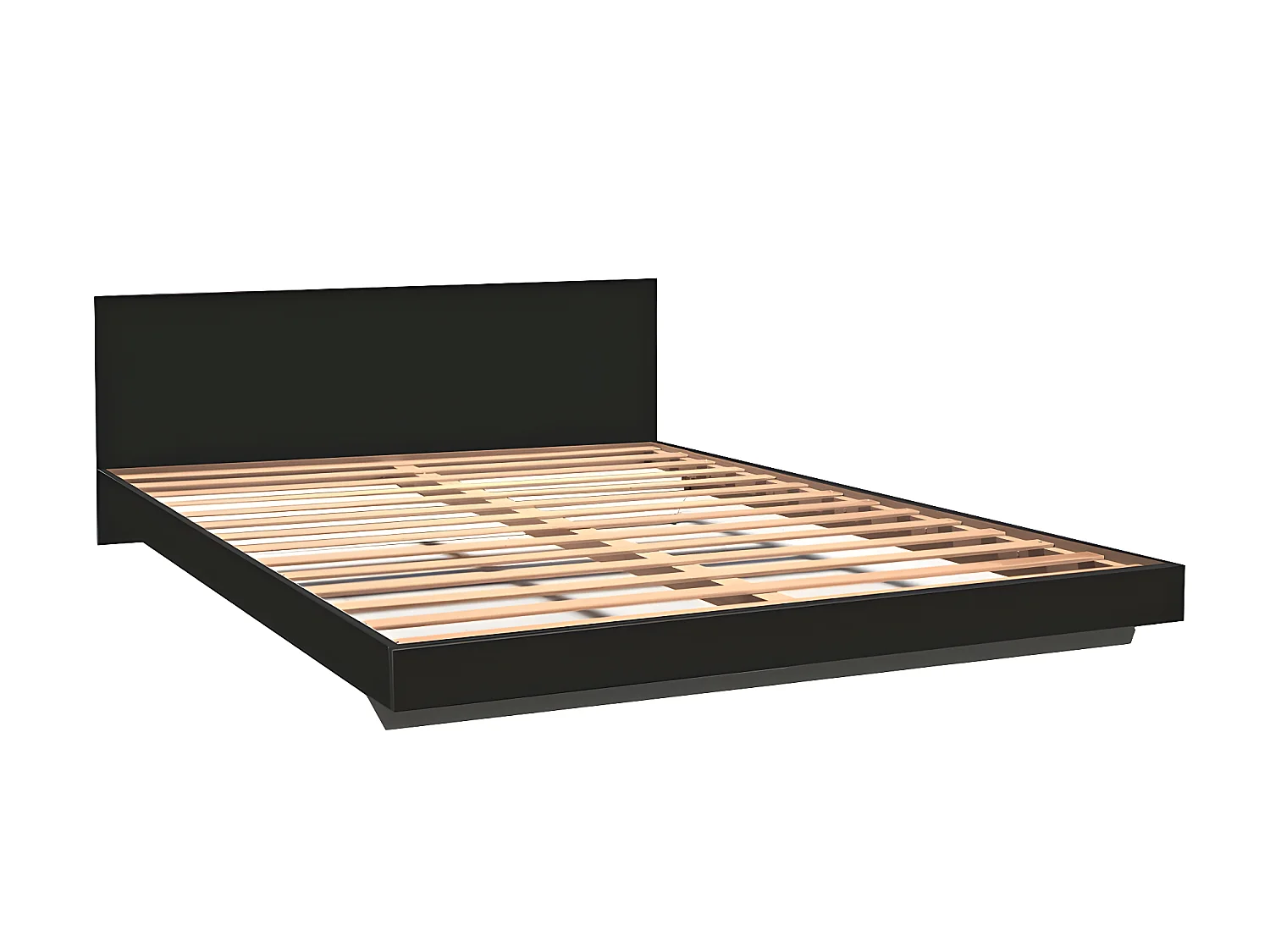 Lit LOFT 140x190 + 1 sommier + tête de lit / Noir