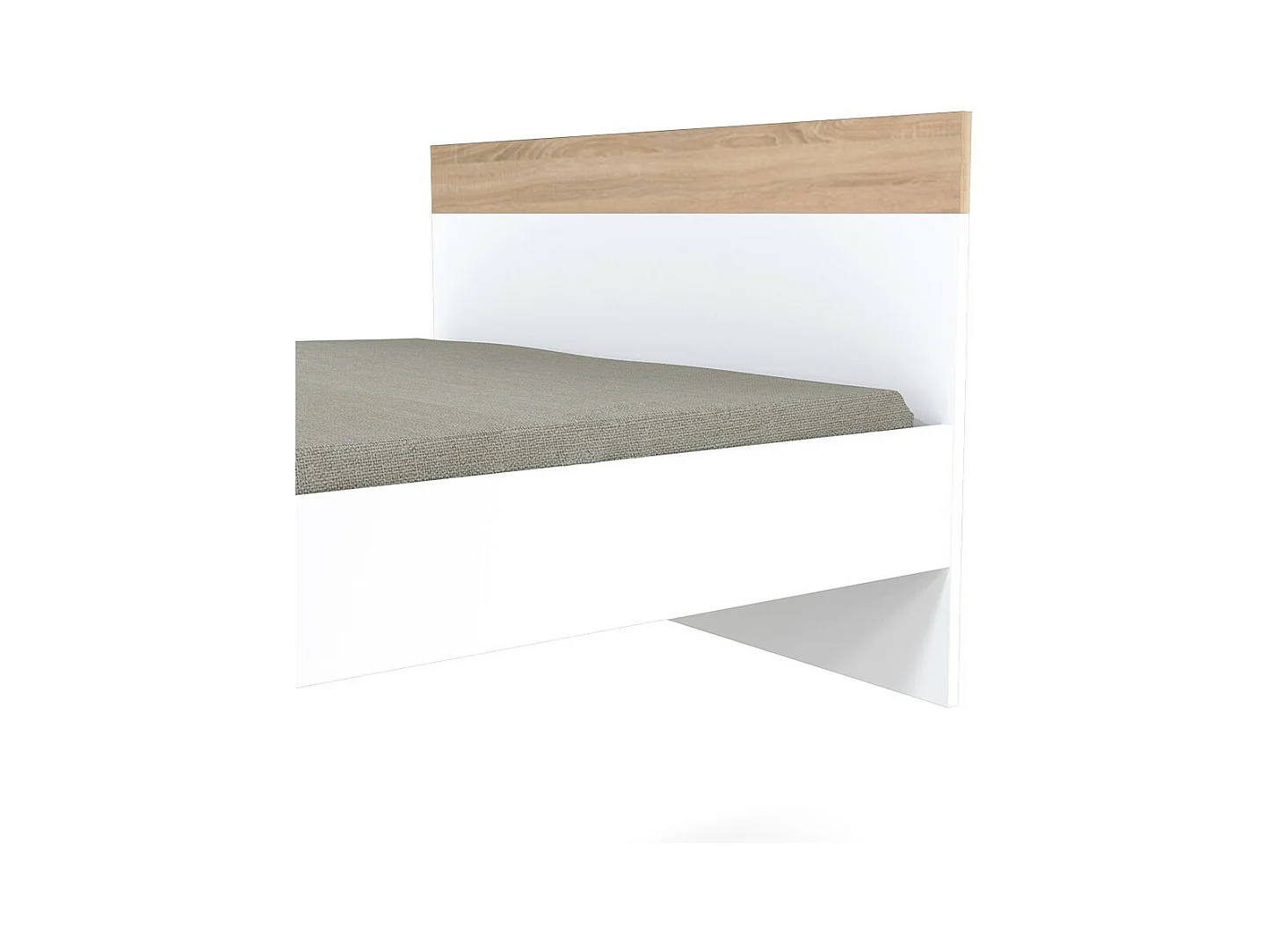 Lit CAMPER 140x190 cm / Décor Chêne blanchi et blanc