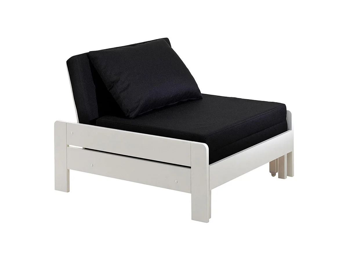 Fauteuil-Lit Convertible Enfant "Pino" 98-207cm Blanc