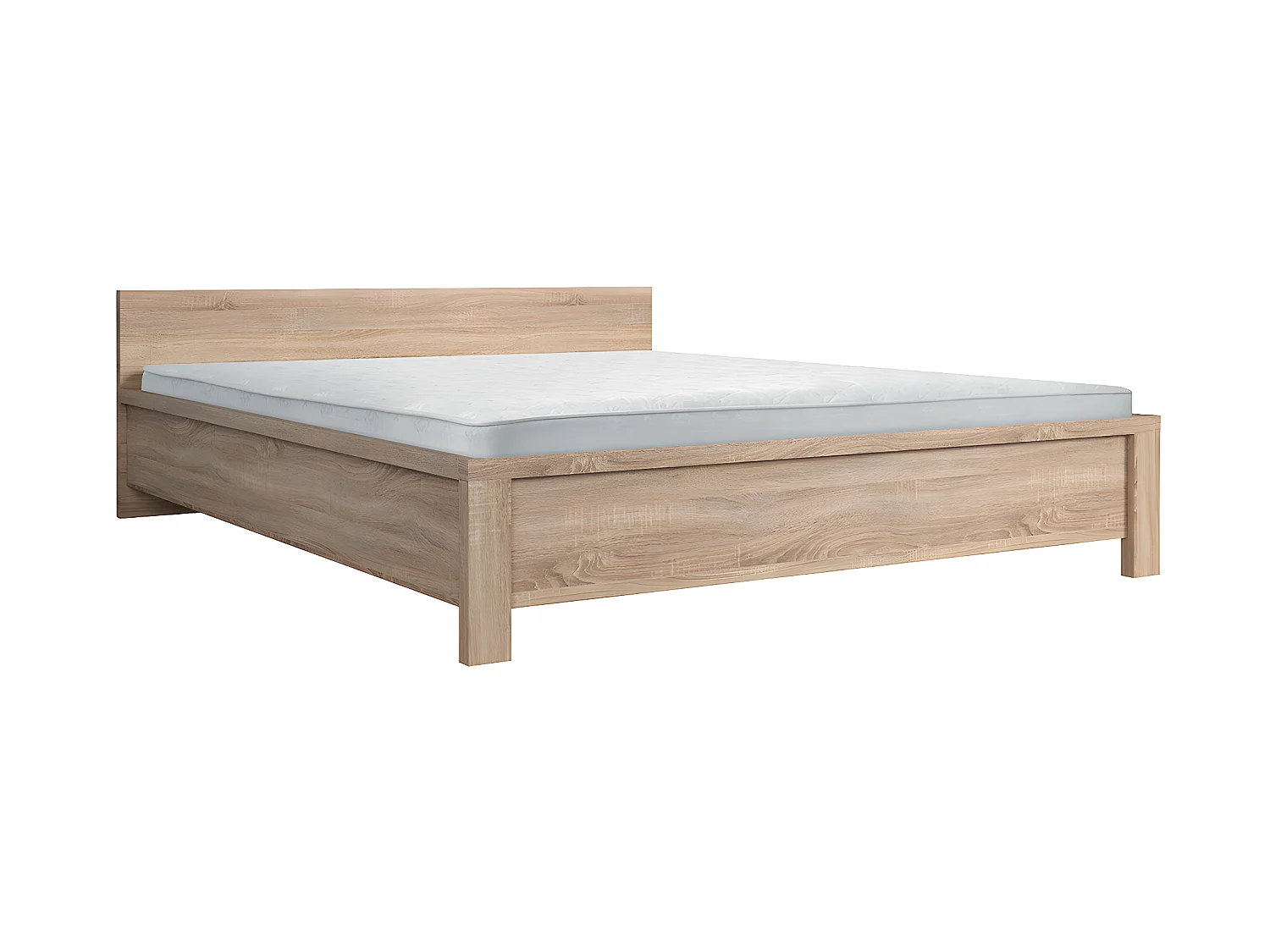 Lit 160x200 tête de lit bas Soren Bois