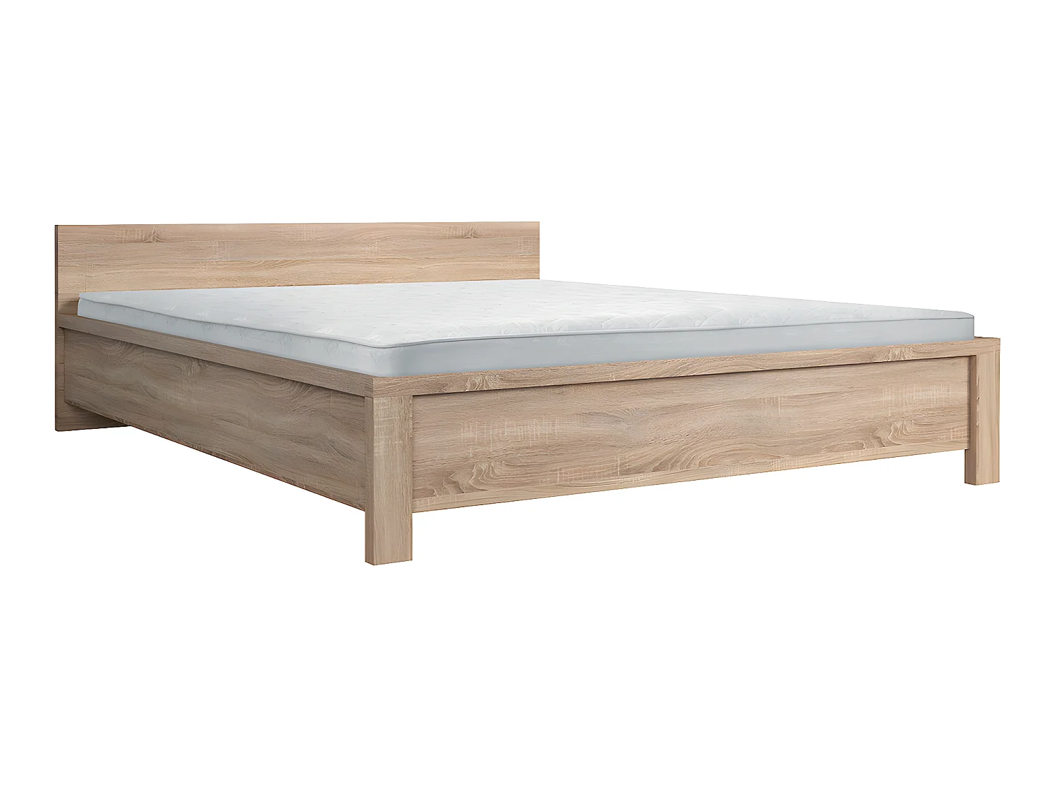 Lit 160x200 tête de lit bas Soren Bois