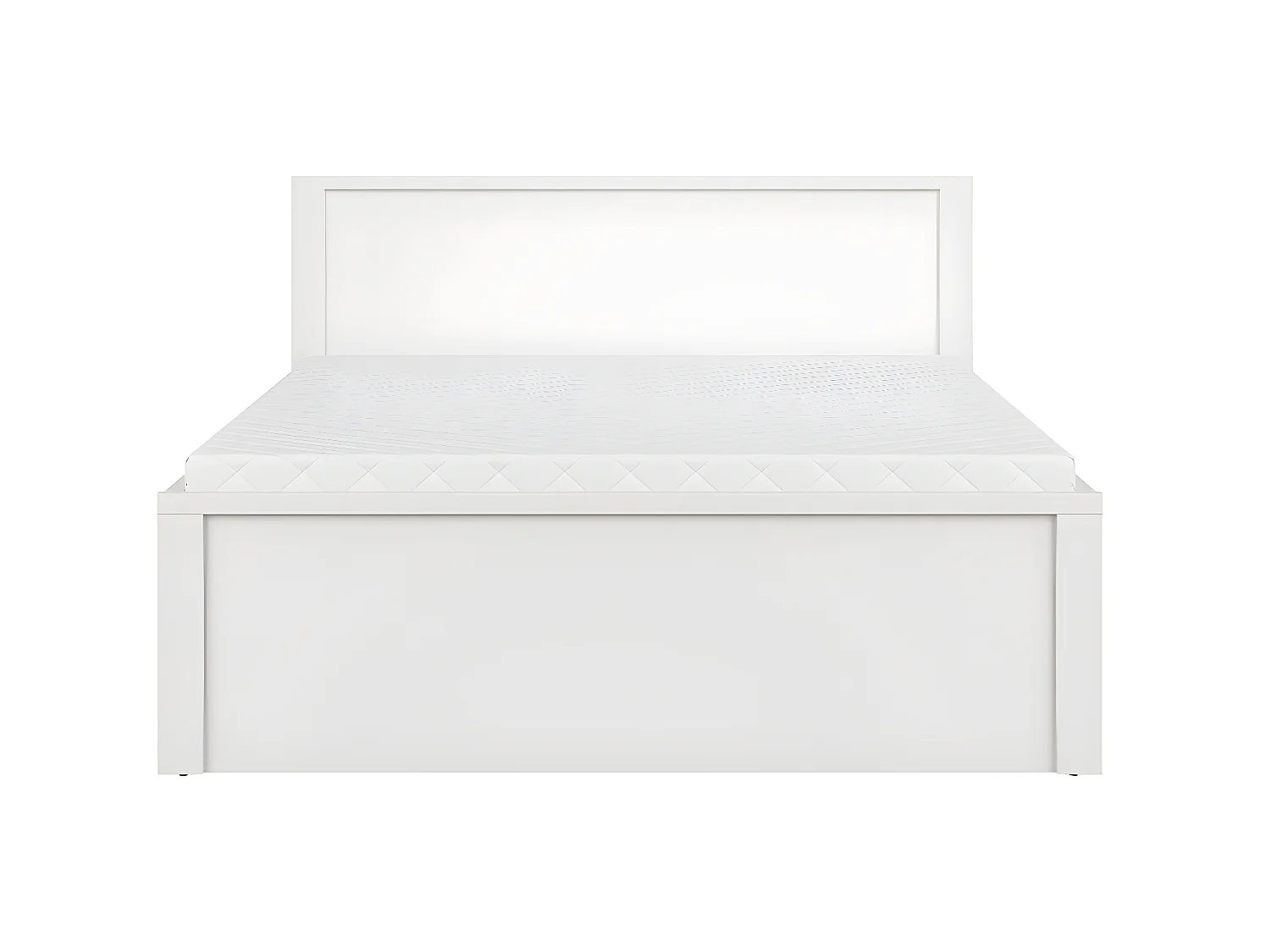 Lit 160x200 tête de lit haut Soren Blanc