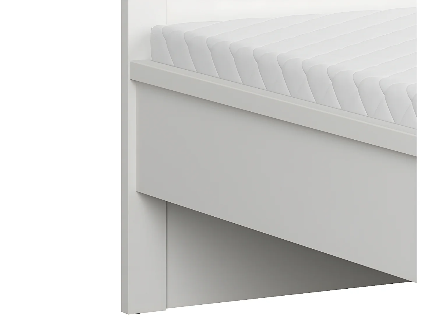 Lit 160x200 tête de lit haut Soren Blanc