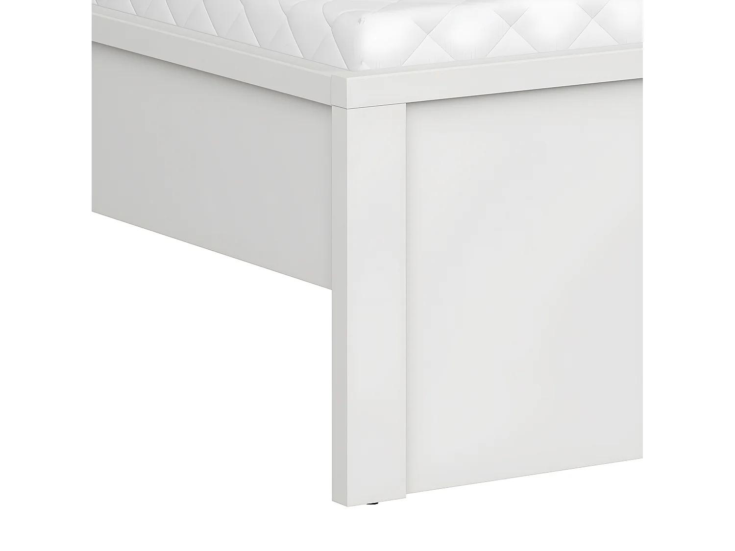 Lit 160x200 tête de lit haut Soren Blanc