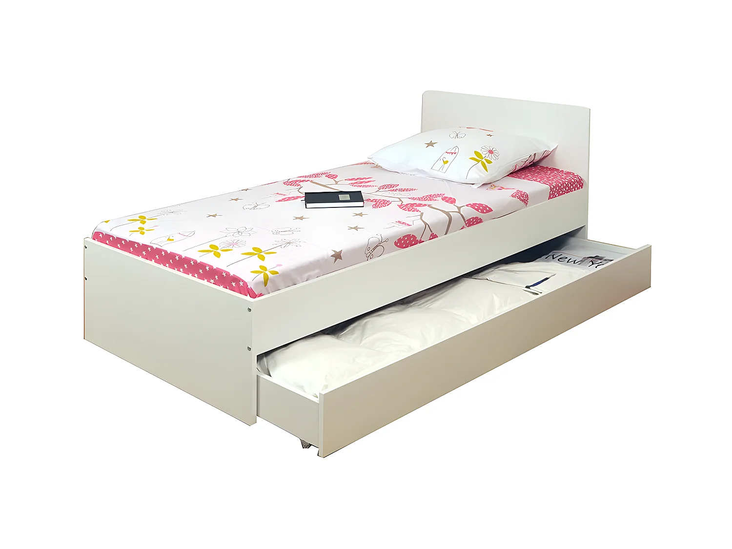 Lit OSLO 90x190 + 1 tiroir / Blanc