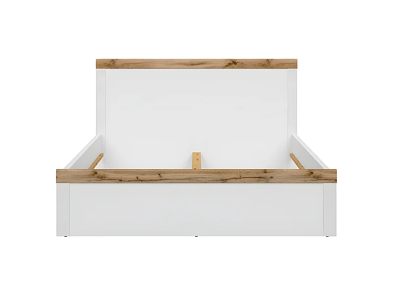 Letto matrimoniale Hella bianco e marrone 160x200cm