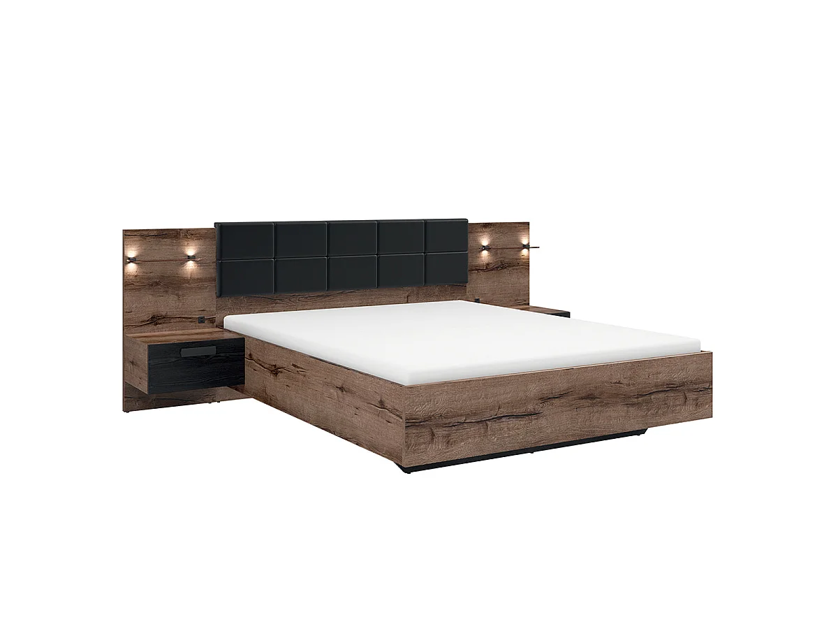 Romane Bois 180x200 LED nachtkastje en USB-aansluiting inbegrepen