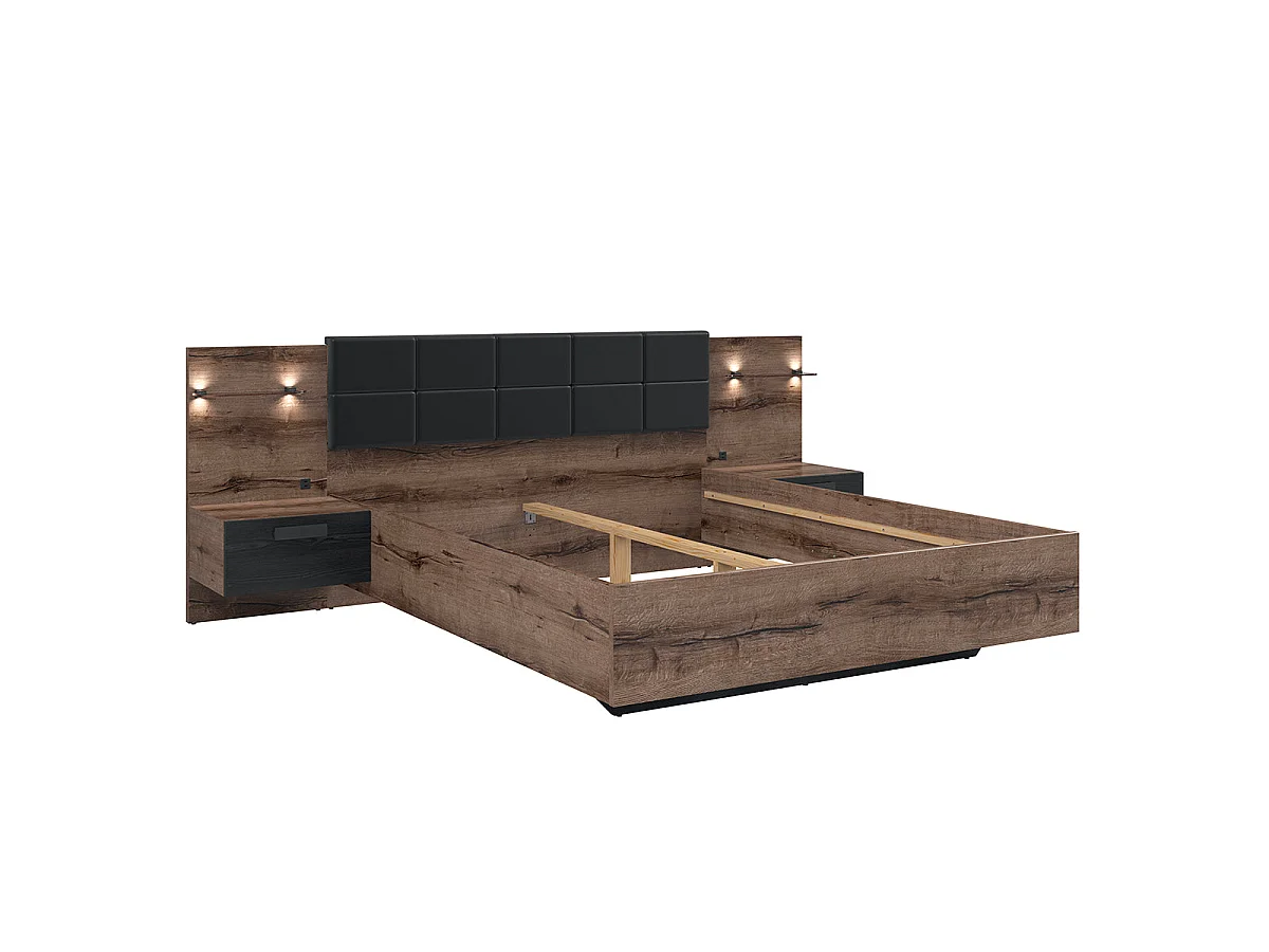 Romane Bois 180x200 LED nachtkastje en USB-aansluiting inbegrepen