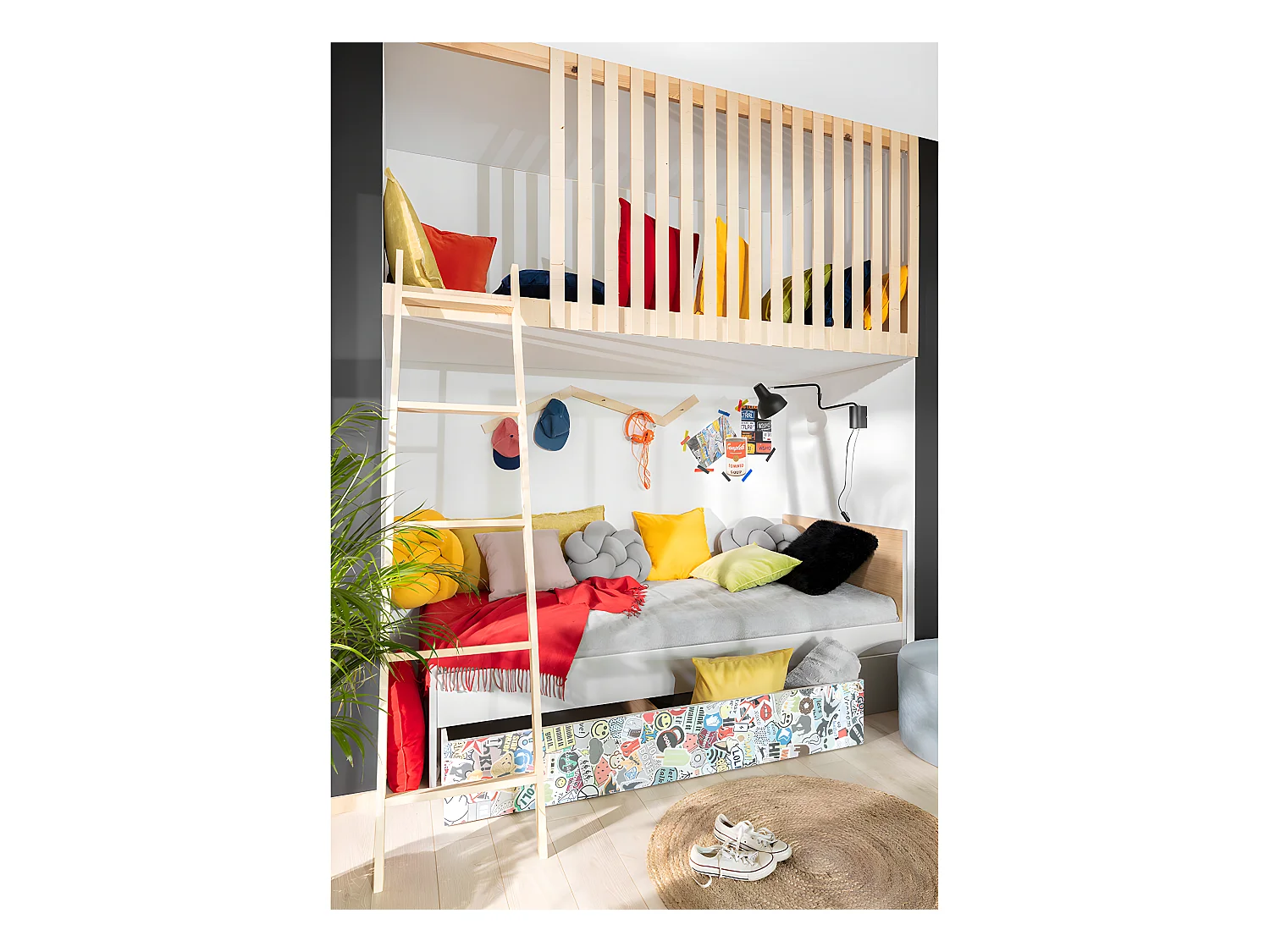 Letto singolo Pop grigio 90x200cm