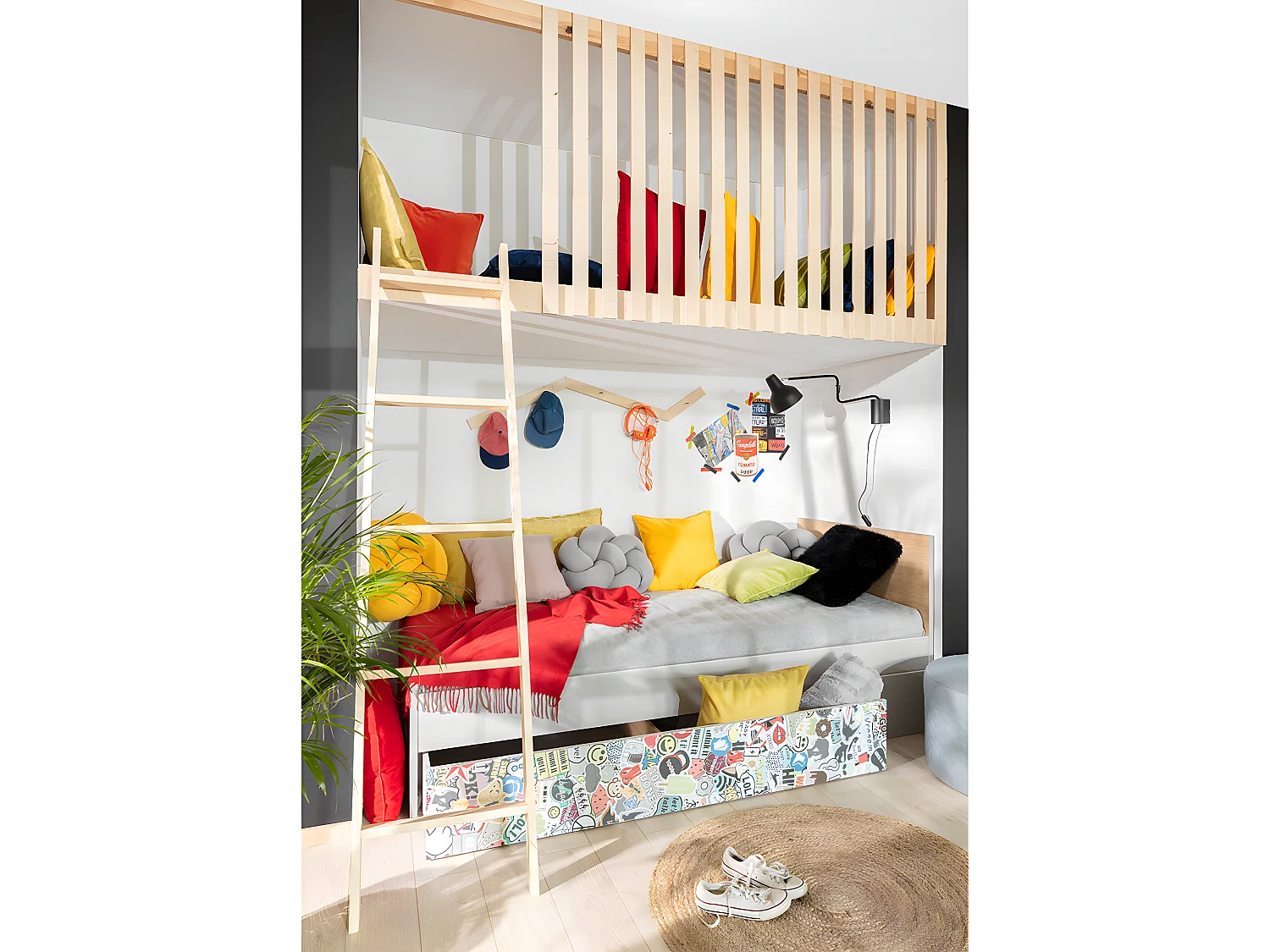 Letto singolo Pop grigio 90x200cm