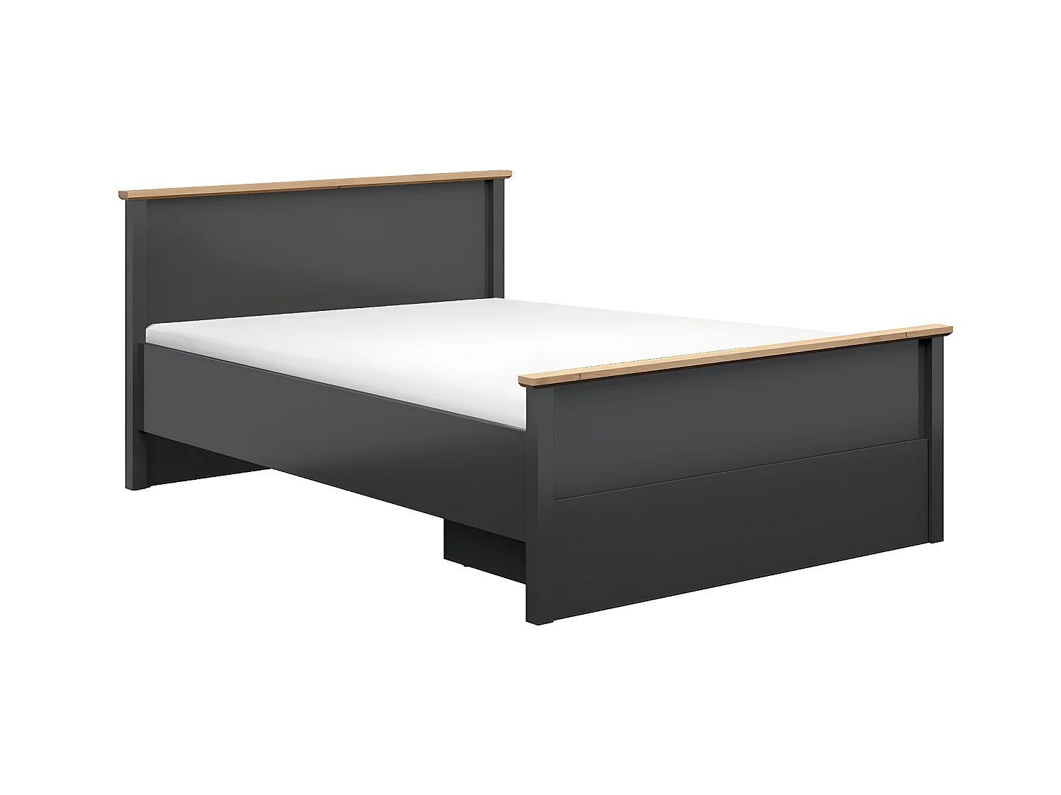 Lit 140x200 Duck Gris anthracite et Bois