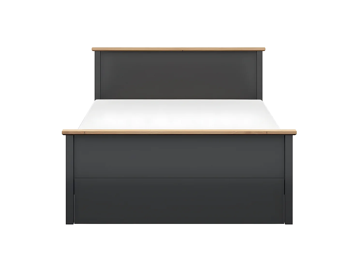 Lit 140x200 Duck Gris anthracite et Bois