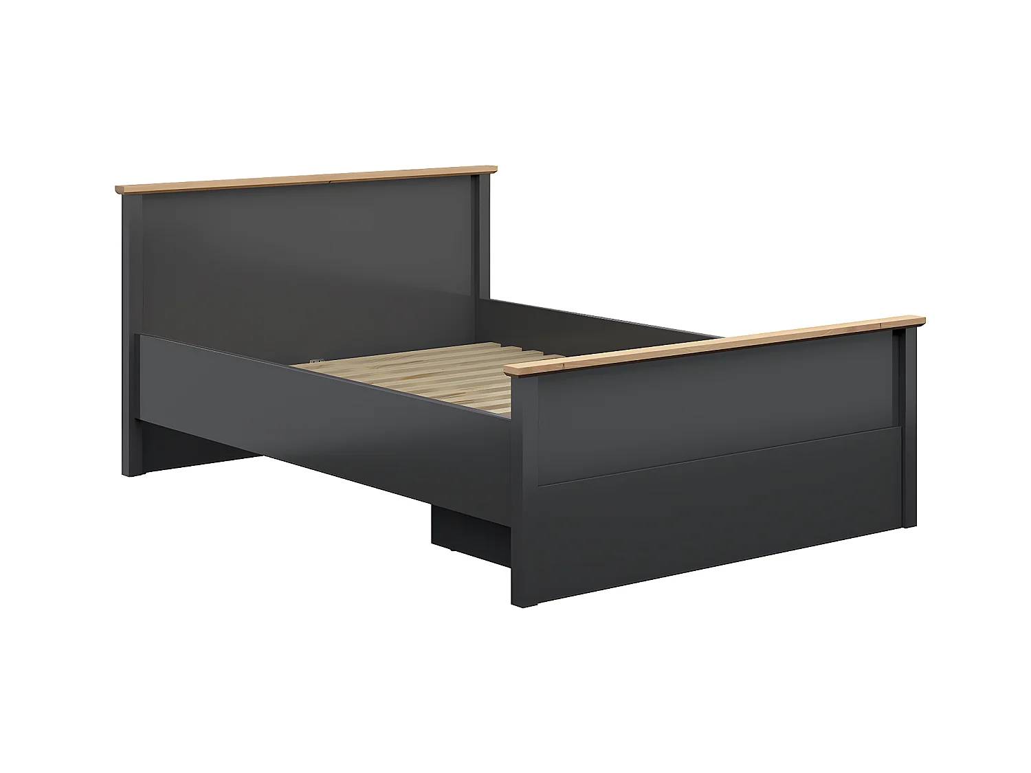 Lit 140x200 Duck Gris anthracite et Bois