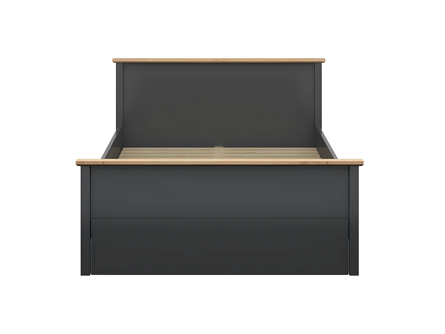 Lit 140x200 Duck Gris anthracite et Bois