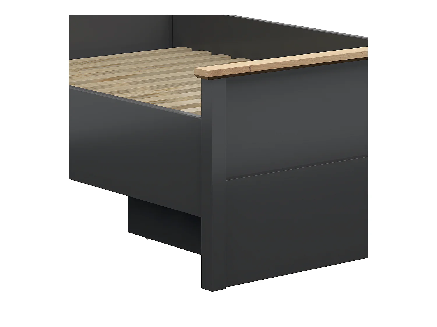 Lit 140x200 Duck Gris anthracite et Bois