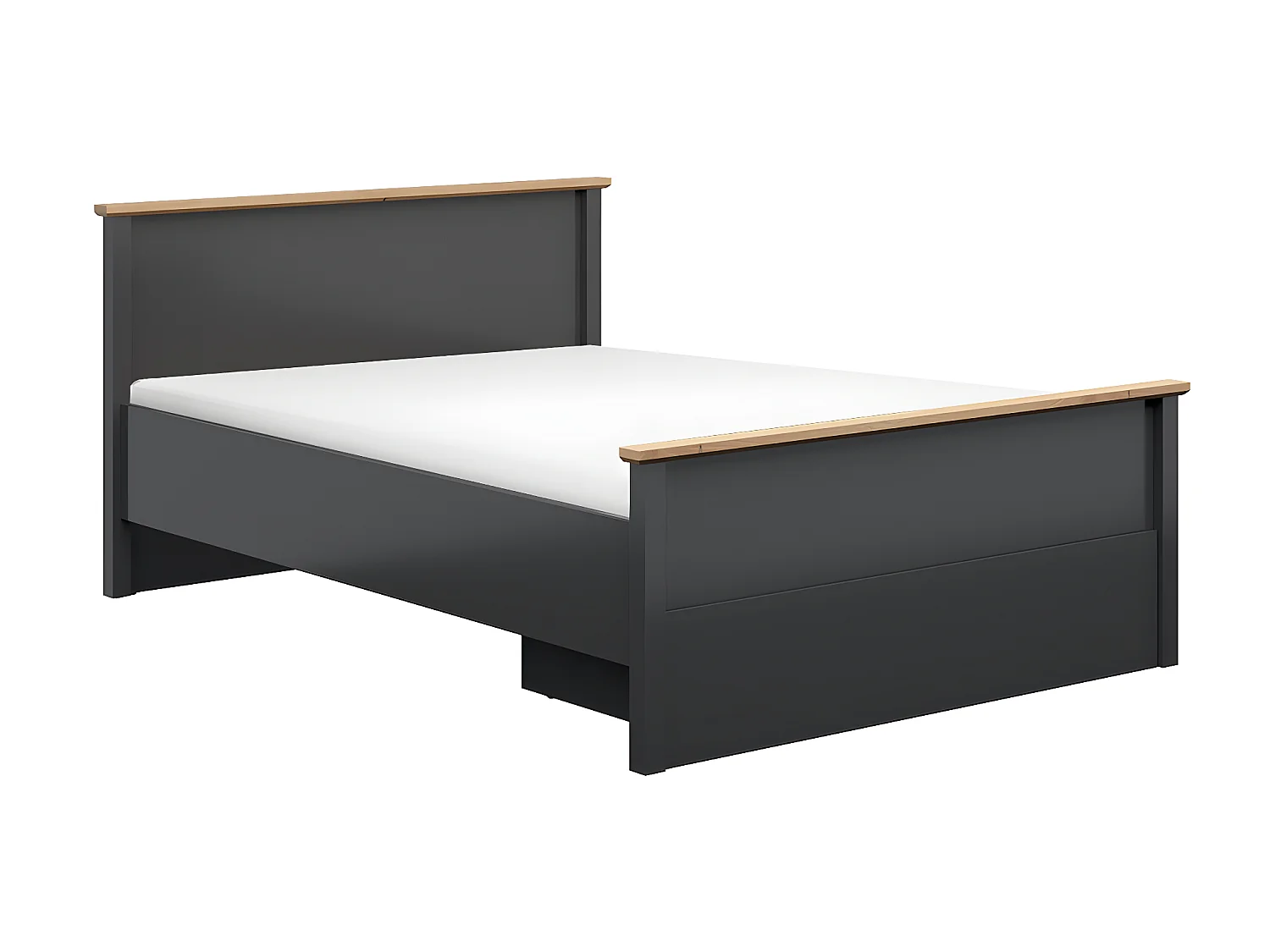 Lit 140x200 Duck Gris anthracite et Bois