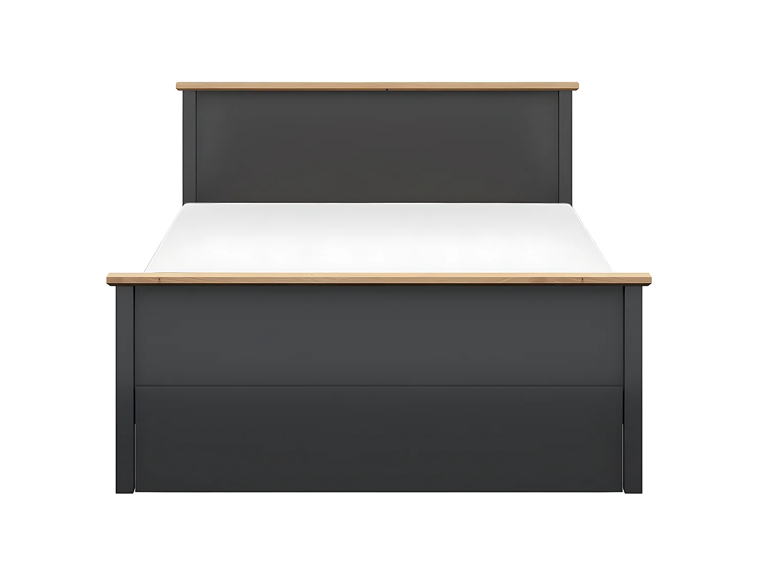 Lit 140x200 Duck Gris anthracite et Bois