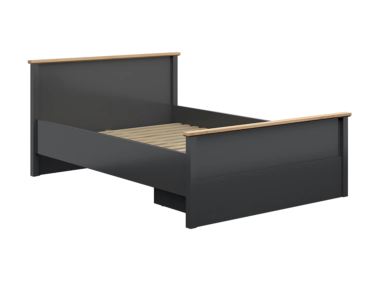 Lit 140x200 Duck Gris anthracite et Bois