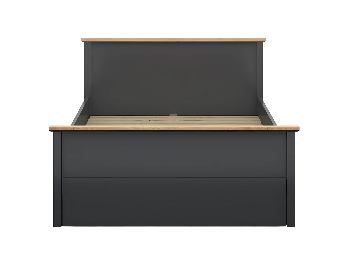 Lit 140x200 Duck Gris anthracite et Bois