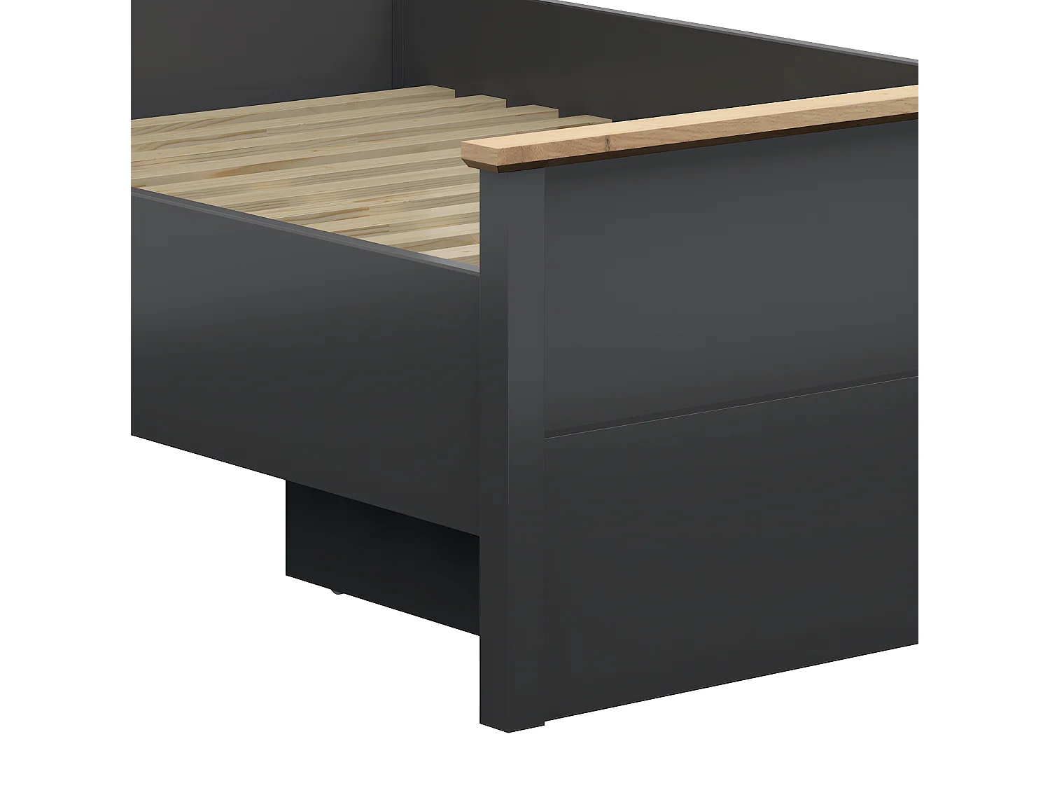 Lit 140x200 Duck Gris anthracite et Bois