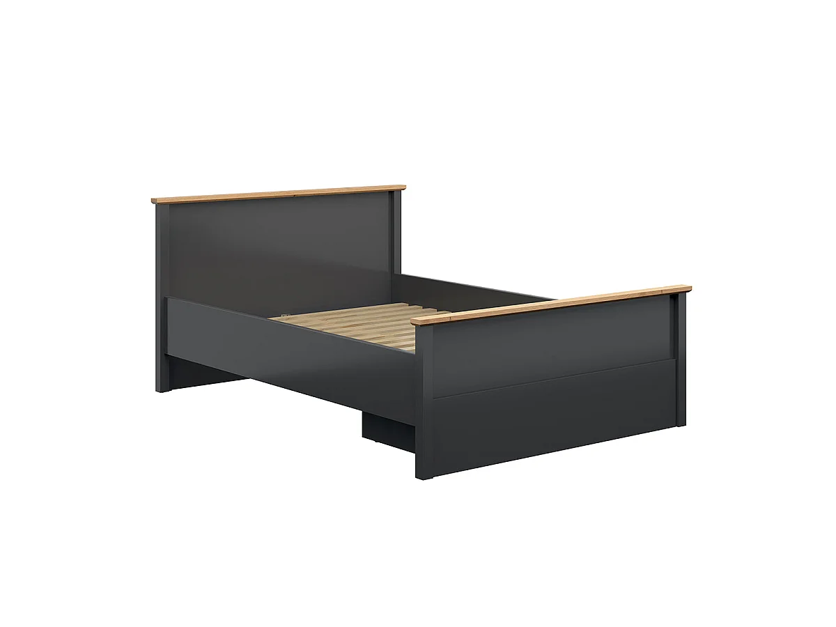Lit 140x200 Duck Gris anthracite et Bois