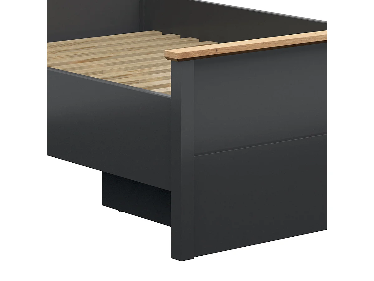 Lit 140x200 Duck Gris anthracite et Bois