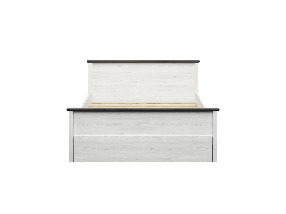 Eend 160x200 bed in wit en donker hout