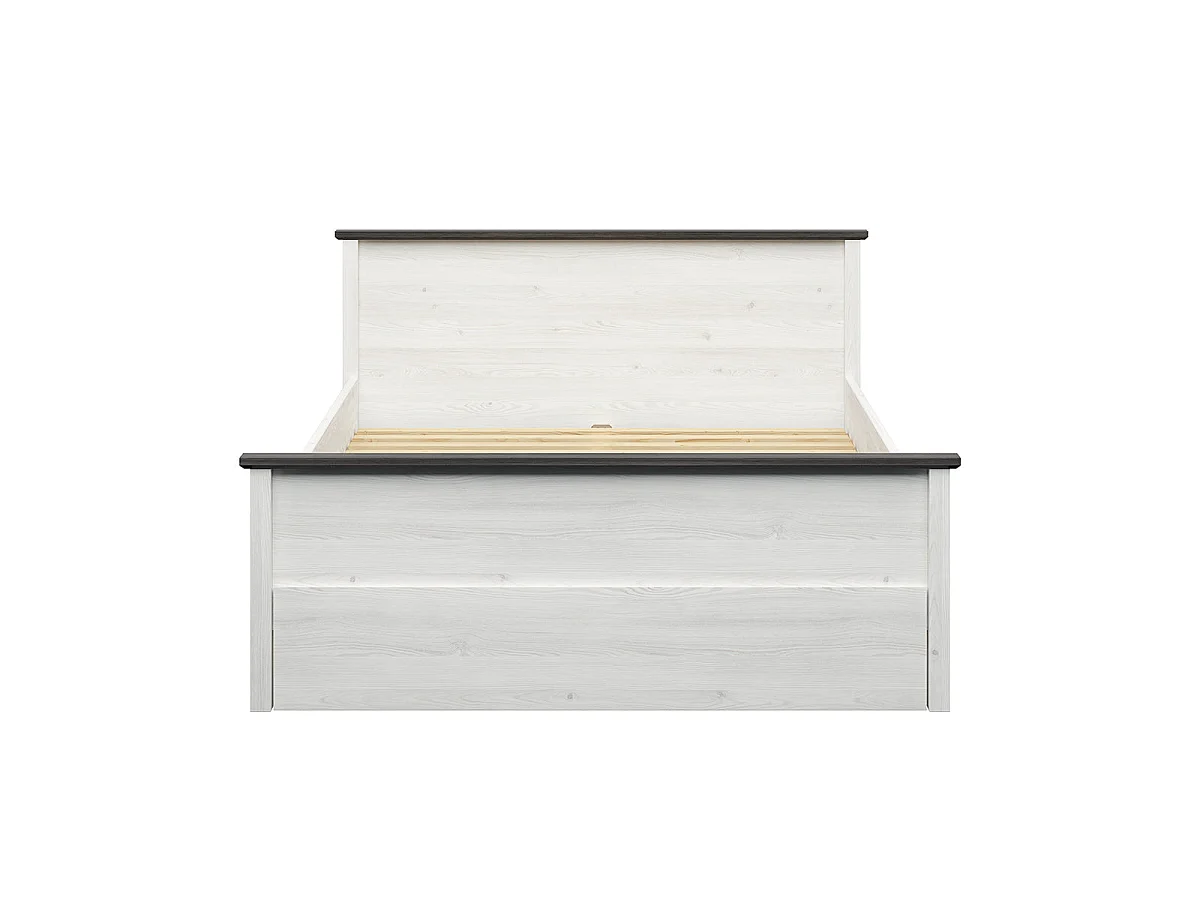 Bed 160x200 Eend Wit en donker hout