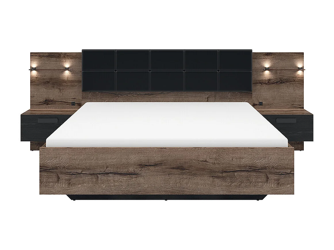 Romane Bois 160x200 LED-sengebord og USB-stik inkluderet
