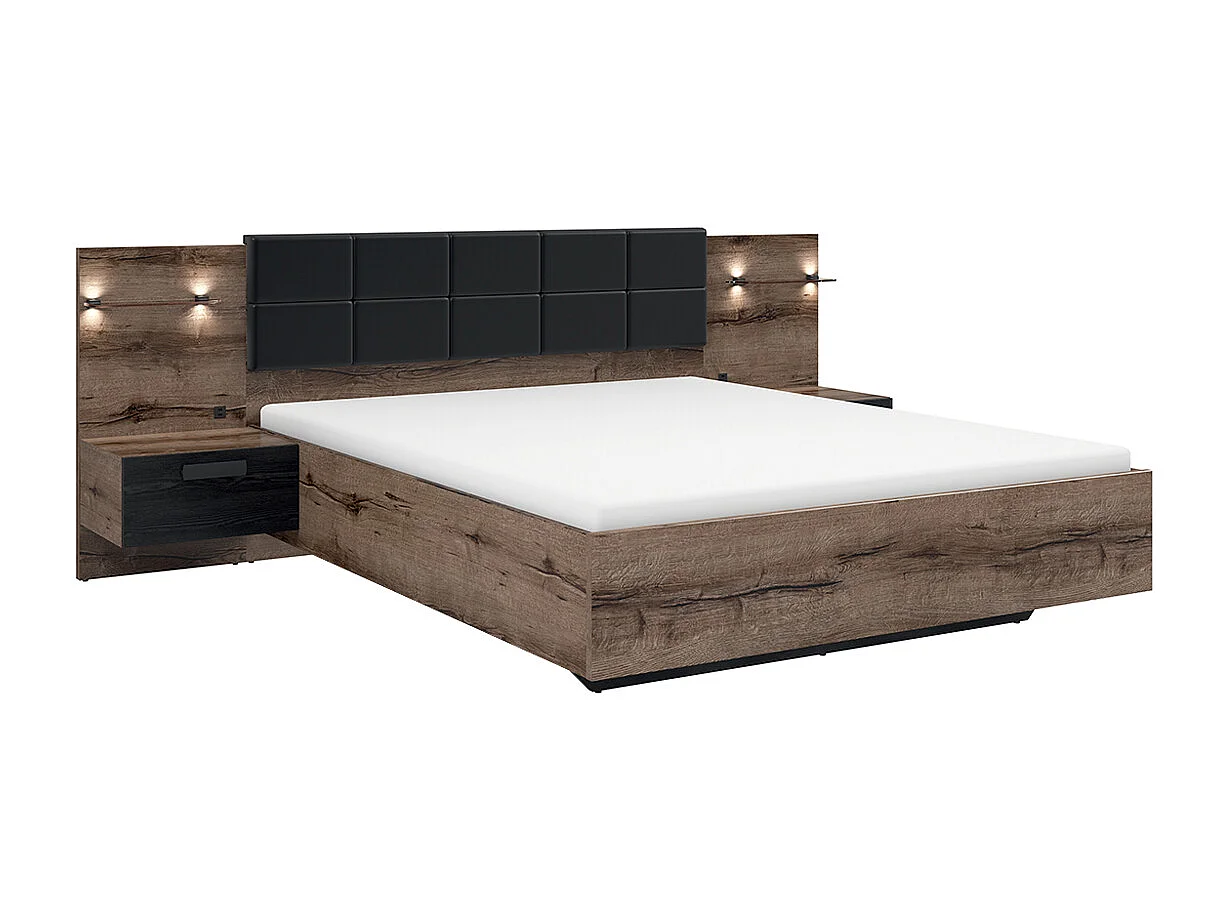 Romane Bois 160x200 LED-sengebord og USB-stik inkluderet