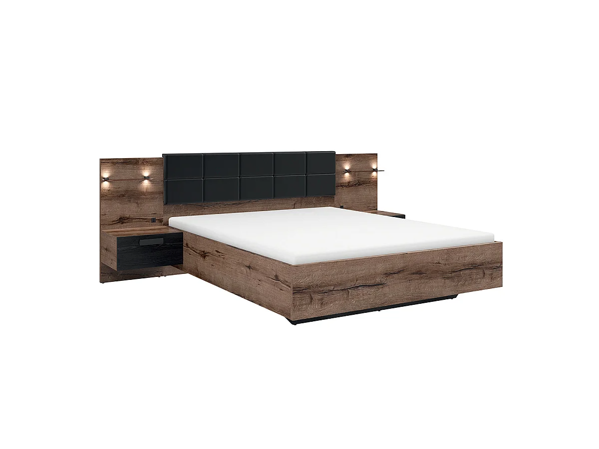 Romane Bois 160x200 LED-sengebord og USB-stik inkluderet
