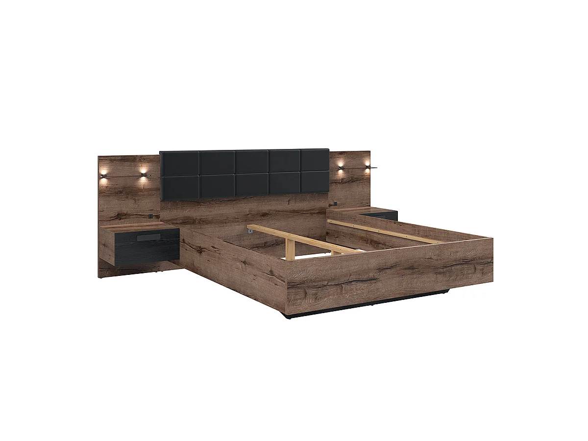 Romane Bois 160x200 LED-sengebord og USB-stik inkluderet