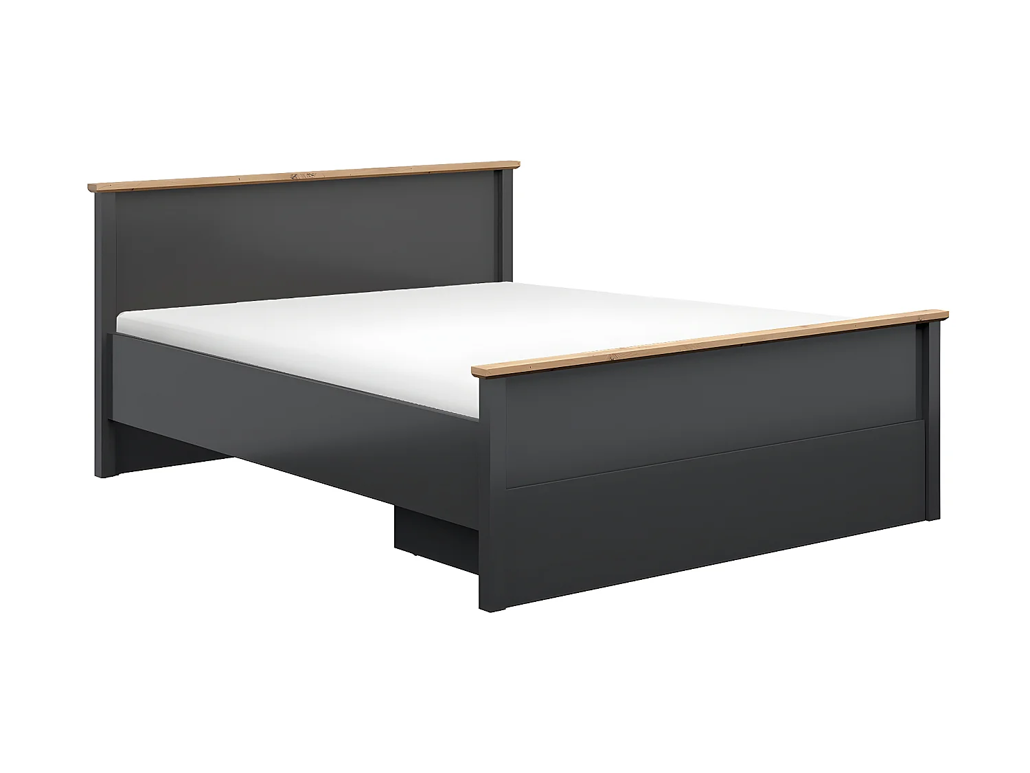 Lit 160x200 Duck Gris anthracite et Bois