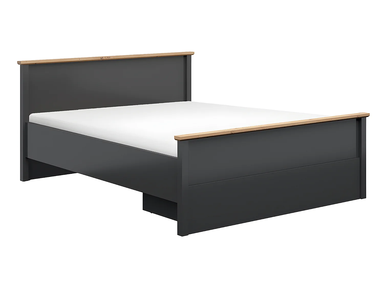 Lit 160x200 Duck Gris anthracite et Bois