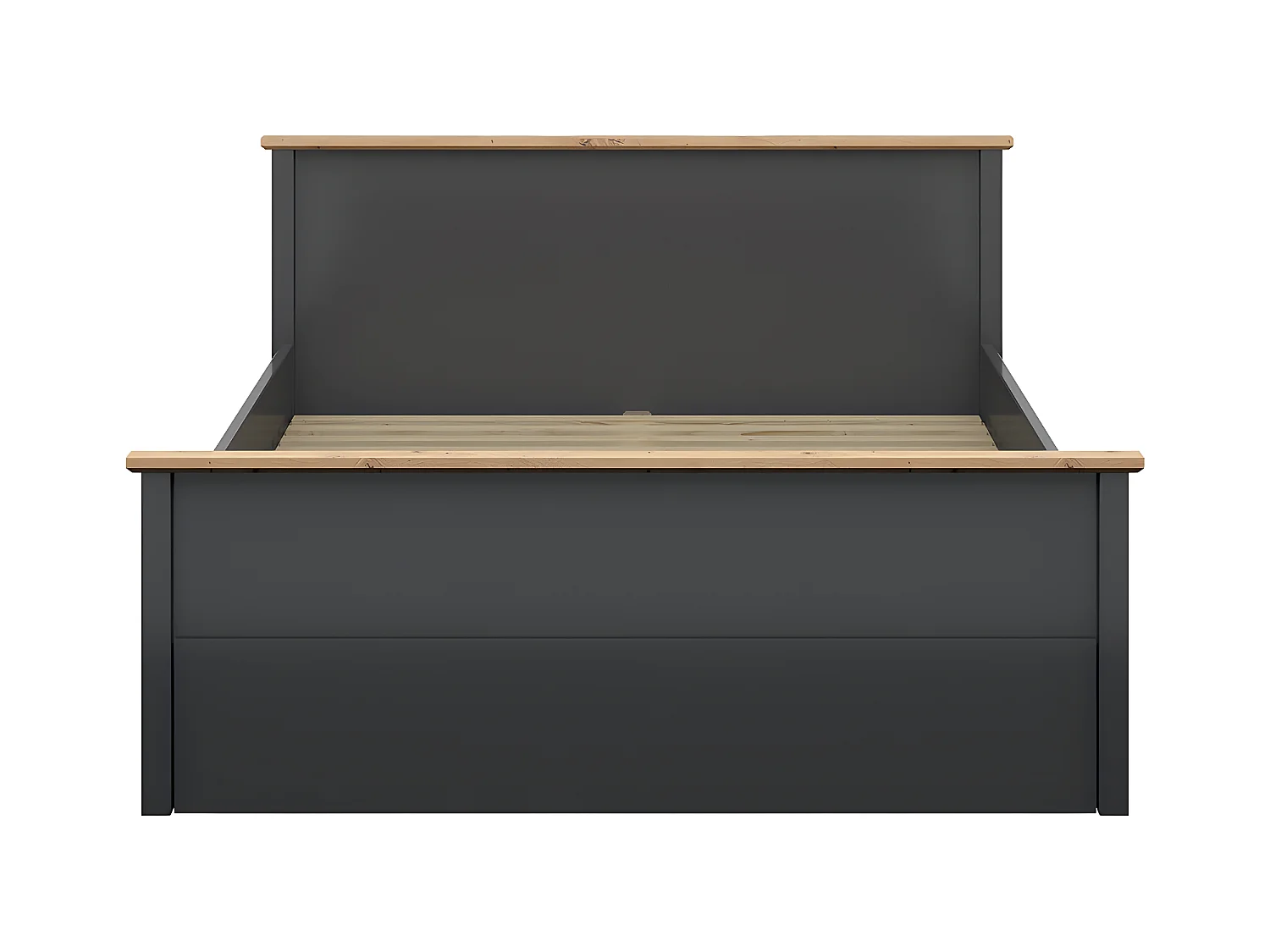 Lit 160x200 Duck Gris anthracite et Bois