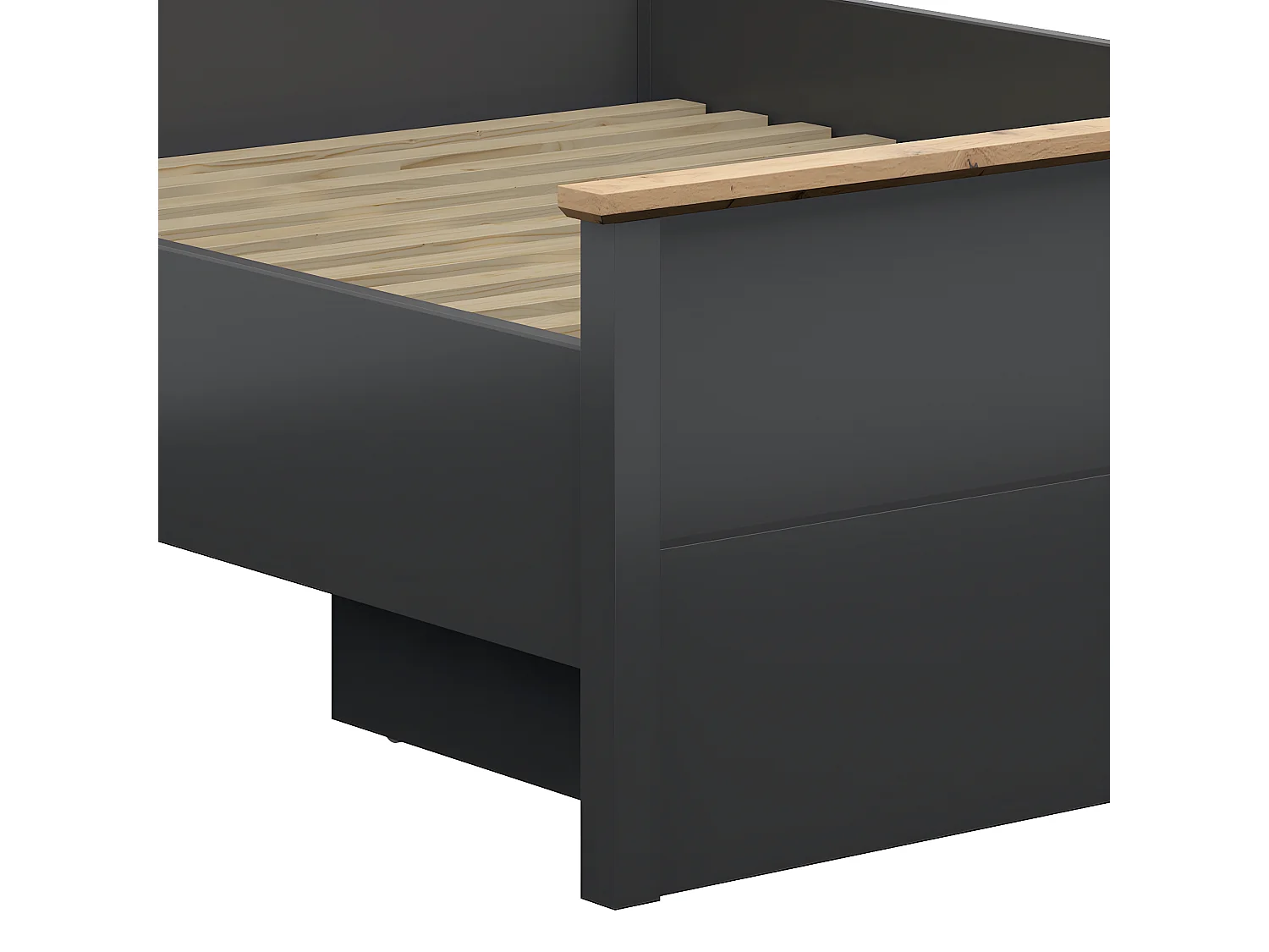 Lit 160x200 Duck Gris anthracite et Bois