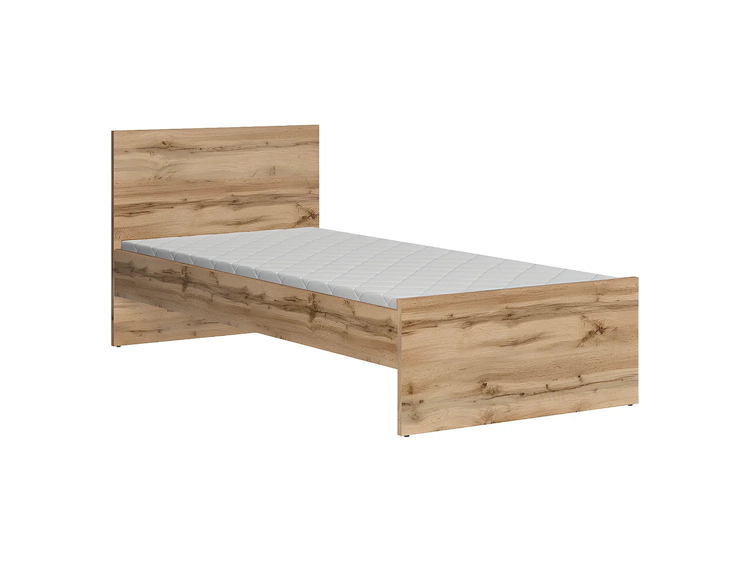 90x200 Giugno Letto bianco e legno