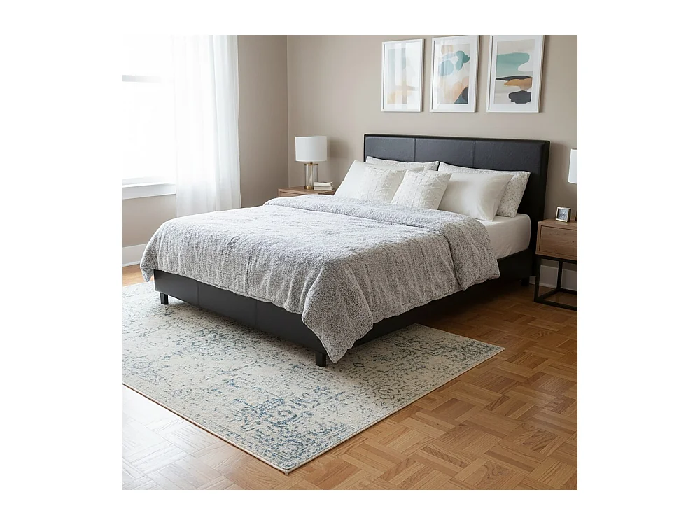 Lit ATLANTA 140x190 + 1 sommier / Noir