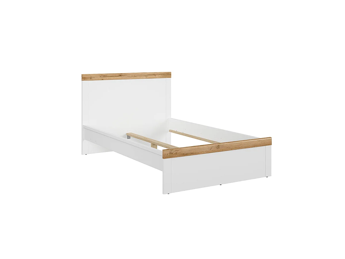 Seng 120x200 Hella Hvid og Træ