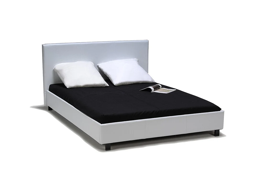 Lit ATLANTA 160x200 + 1 sommier / Blanc