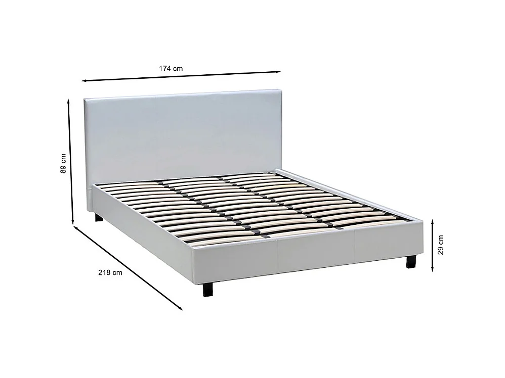 Lit ATLANTA 160x200 + 1 sommier / Blanc