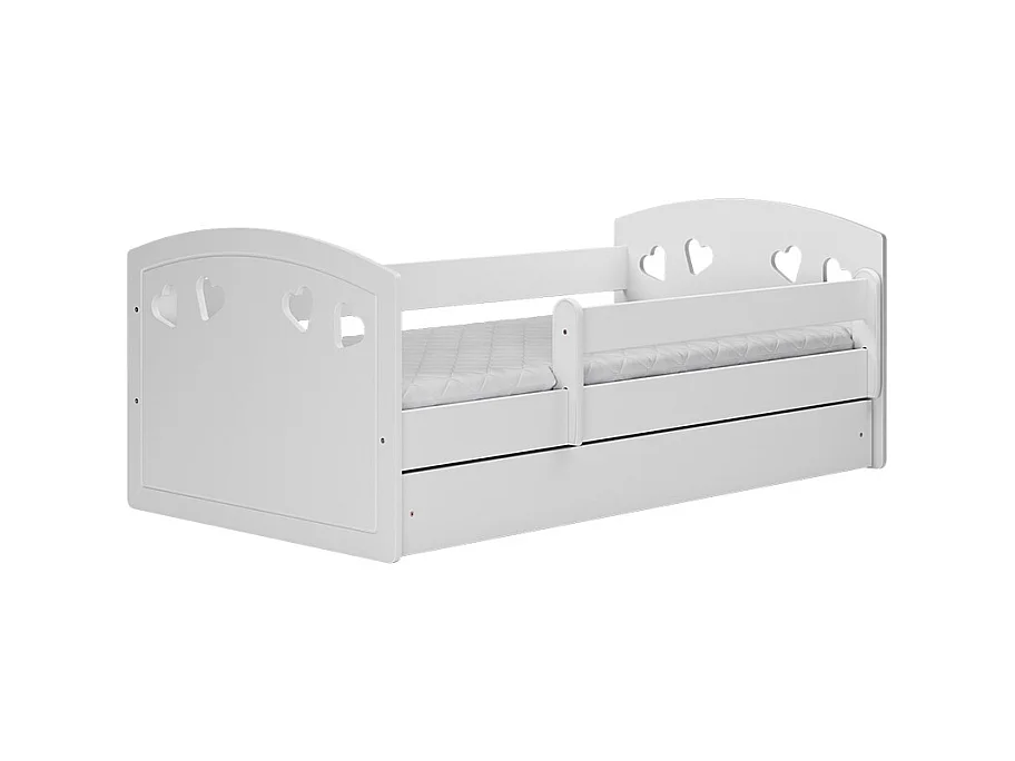 Lit 80x160 sommier et tiroir inclus Julia - Blanc