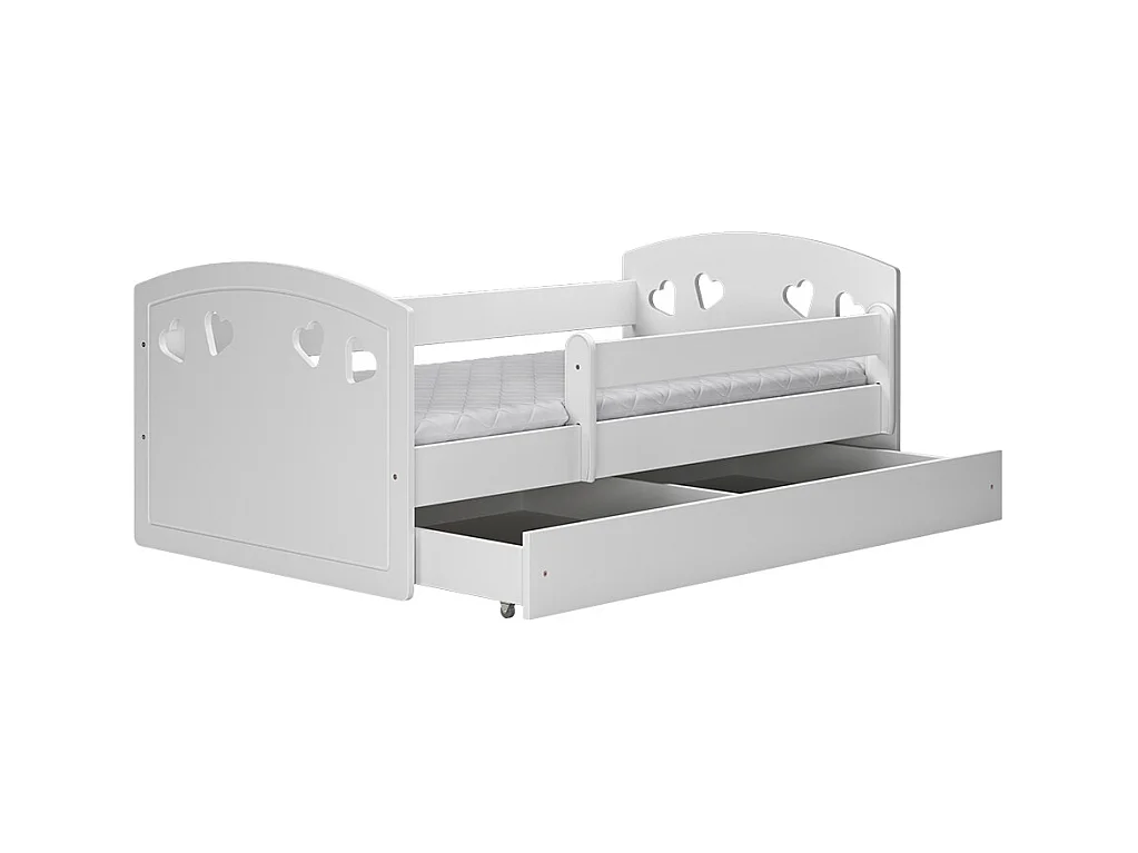 Lit 80x160 sommier et tiroir inclus Julia - Blanc